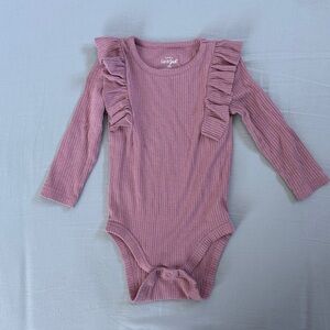 Cat & Jack Mauve Ruffled Bodysuit 12m